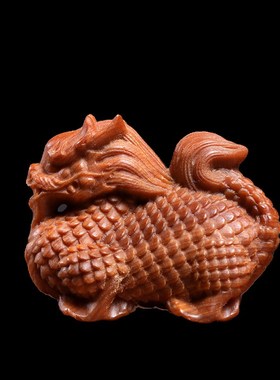 天然崖柏实木雕刻祥瑞麒麟木雕手把件摆件转运文玩福瑞安康吉祥