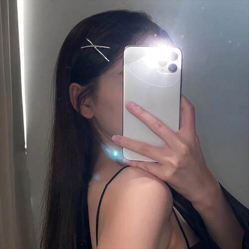 2pcs Cross Rhinestone Hairpins X Hair Side Clips Barrettes S