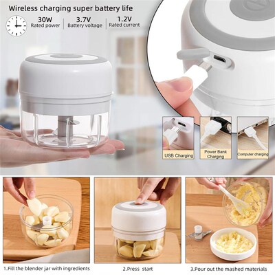 Electric Kitchen Food Chopper Mini Garlic Masher crusher USB