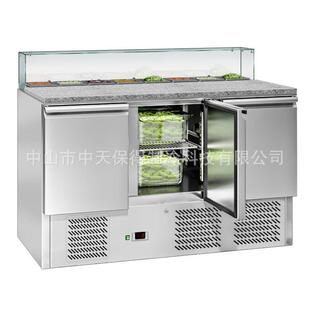 欧款商用披萨撒料台沙拉水果捞操作台展示保鲜冷藏冰柜奶茶水吧台