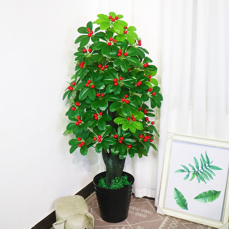 假树植物樱桃树橘子树室内落地盆栽客厅装饰摆设塑料植物盆景
