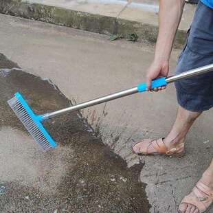 长柄不锈钢丝刷加长手柄硬毛地板刷院子去青苔水泥地水池大钢丝刷