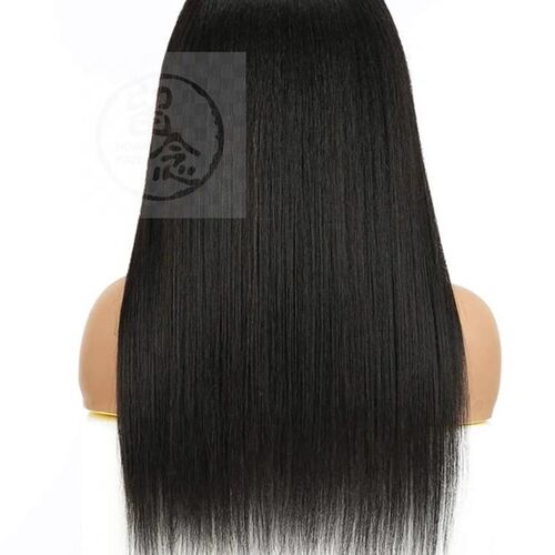 -Headband Wig Wig Women Long Yaki Black Synthetic Fiber Head