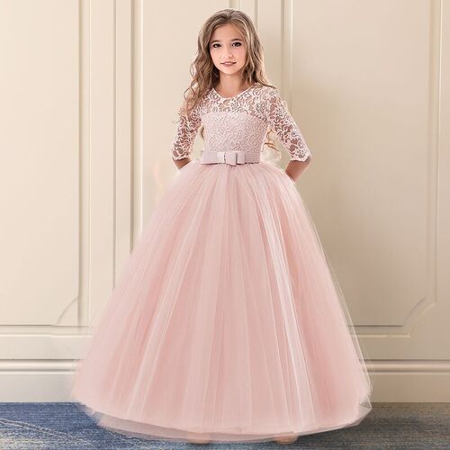 Vintage Flower Girls Dress for Wedding Evening Children Prin