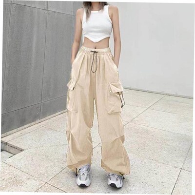 Vintage Cargo Pants Baggy Jeans Women Fashion 90s Streetwea