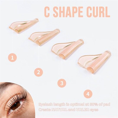 Libeauty 4 Pairs Glue Free Silicone Eyelash Perm Pads y Lash