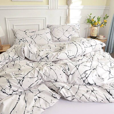 Black and White Bedding Set for Double Bed sabanas cama matr