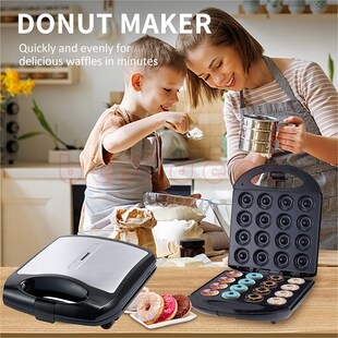 English Donut Maker Machine Non-stick Surface 16 Doughnuts