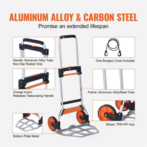 SucceBuy 176/275/309 lbs Folding Hand Truck Portable Cart Do