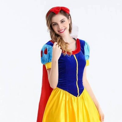 Snow White Cosplay Dress Outfit Adult Kids Girl Princess Dre