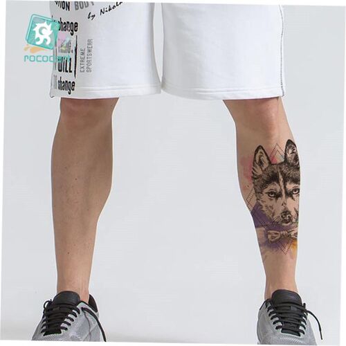 Rocooart Large Tattoo Sticker Wolf In Trees Fake Tattoo