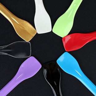 Disposable Spoo 50pcs Spoons Scoop Family Cream Plastic Ice