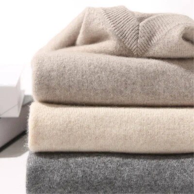 Wool Mens Sweaters V-neck Pullovers Cashmere Knitting Hot S