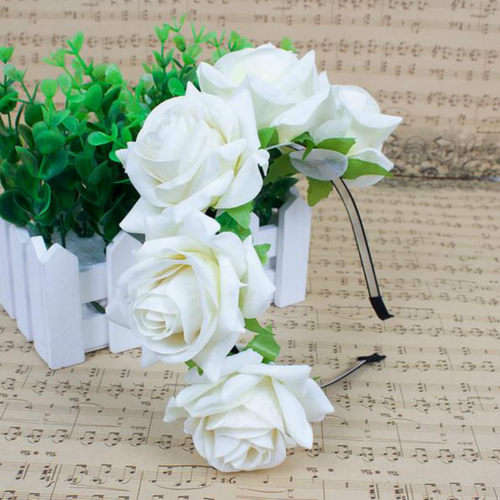 floral crown rose headband flower hair garland good quality