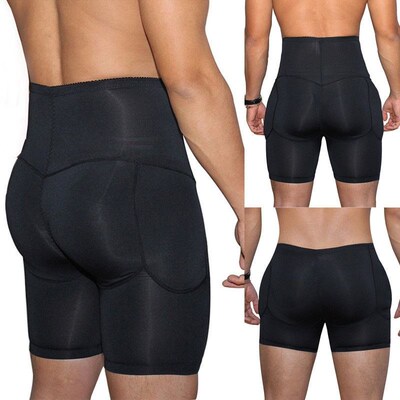 Mens Boxers Underwear Black Padded Butt Enhancer Booty Boost