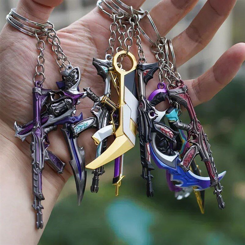 Valorant Keychains Set Reaver Karambit Knife Vandal Metal Ga图片