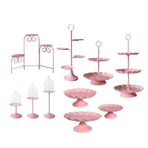 Pink Wave Edge Wedding Cake Stand Princess Girl Party