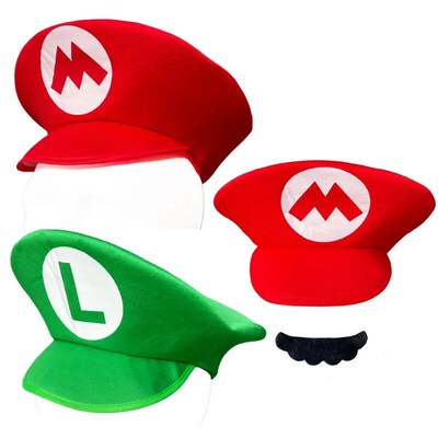 Topi Cosplay Game Super Luigi Bors dewasa topi hijau merah l