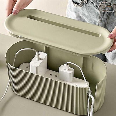 Nordic Plug Board Storage Box Cable Wire Organizer Case Sock
