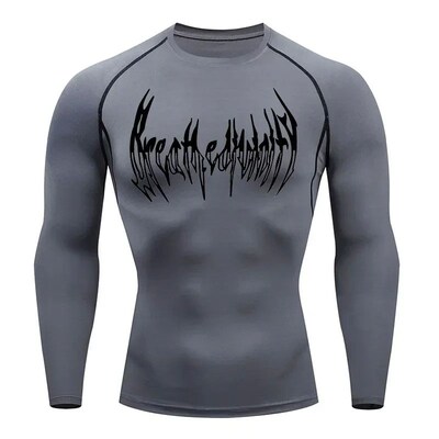 2024 Mens Compression Long Sleeve Black Gym Workout T-Shirt