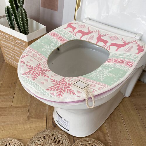 Soft Toilet Seat Cover Bri Time Cotton Gauze Waterproof Zipp
