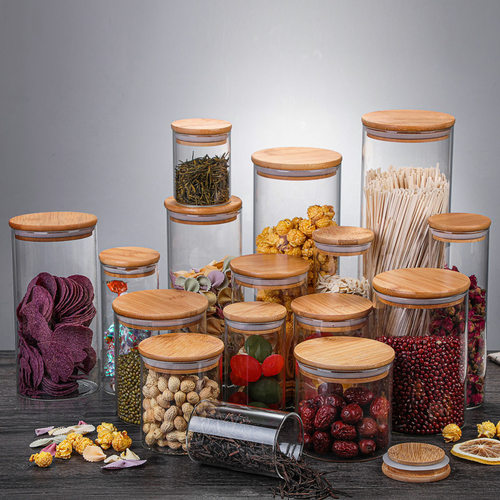 Mason Candy Jar For Spices Glass bamboo ver Container Glass