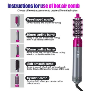 Leafless hair dryer five in one for curly hair with hot air