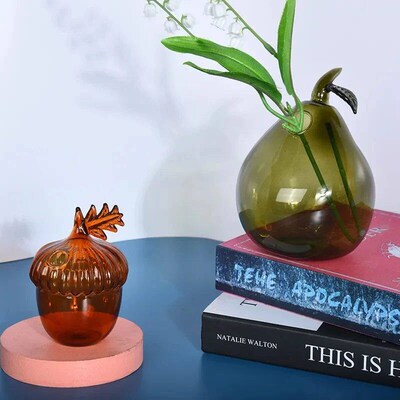 4 Styles Pomegranate Hazelnut Pear Gourd Shape Flower Vase C