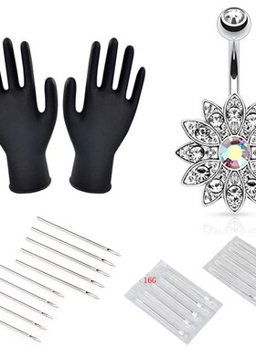 Body Piercing Kit With Needle Pack Nose Septum Belly Button