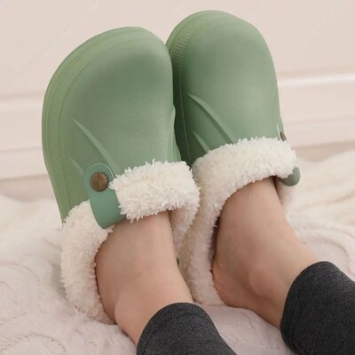 Bebealy Women Slippers Clogs Fur Women Shoes House Garden Sh