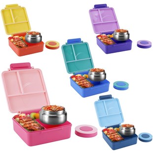 Four-Grid Lunch Box With Insulated Soup, For Teenagers And W