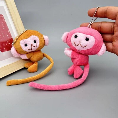 Cartoon Long Tailed Monkey Doll Key Chain Pendant DIY Plush