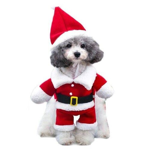 Pet Cosplay Supplies Funny Santa Standing Costume Dog Party