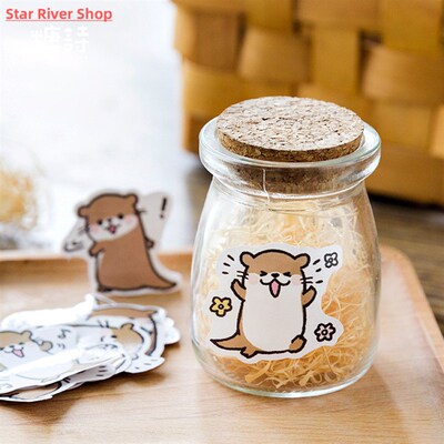 Mohamm Cute Animal Otter Masking Stickers Scrapbooking Diary