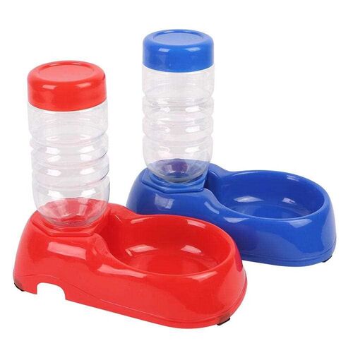 2pcsPet Dog  Automatic Water Dispenser Food Dish Bowl Feeder