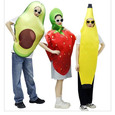 Halloween Adult Funny Cosplay Fruit Costume Banana Strawberr