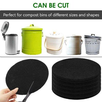 6PCS Trash Can Charcoal Filter Easy to Replace Activated