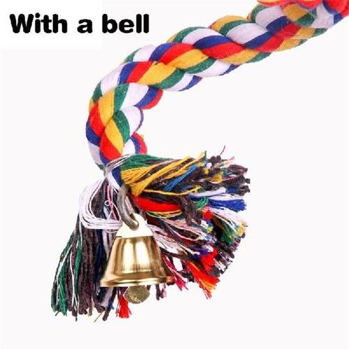 1 Pcs Colorful Cotton Rope Bird Chew Box Climbing Swivel