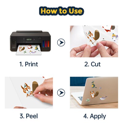 100Sheets A4 Transparent Printable Vinyl Sticker Paper 210*2