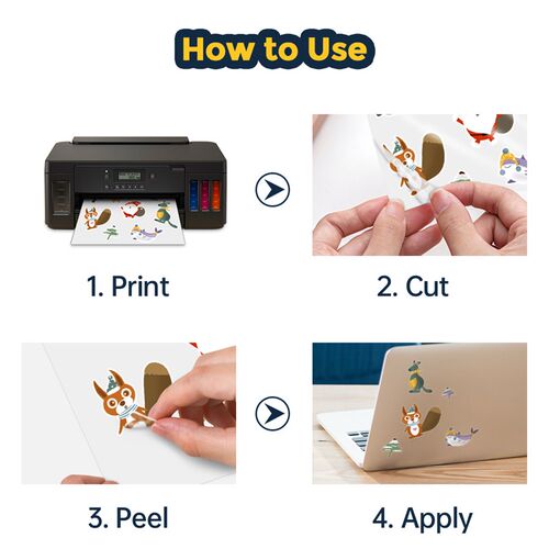 100Sheets A4 Transparent Printable Vinyl Sticker Paper 210*2