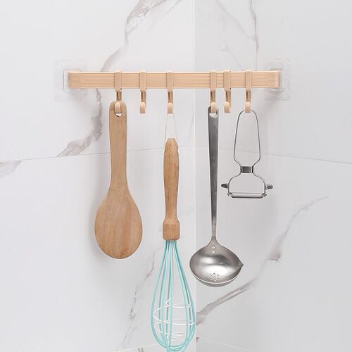 Strong Adhesive Hook Kitchen Wall Hanging 6-row Hook Bathroo