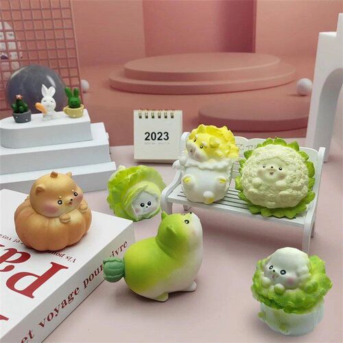 Vegetable Dog Blind Box Squishy Toys Mochi Squishies Kawaii