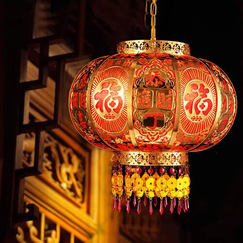 2025 New New Year Rotating Red Lantern Gate High-end Chinese