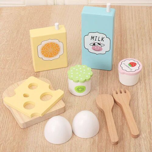 Wooden Food Kitchen Toys For Girls Cooking Food Set Pretend