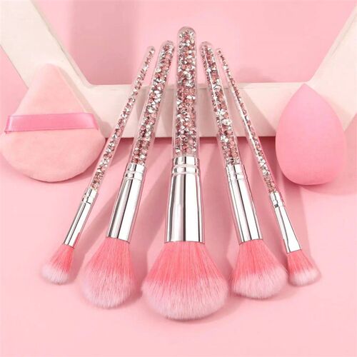 Pink diamond makeup brush 5pcs Portable Makeup rush Set For
