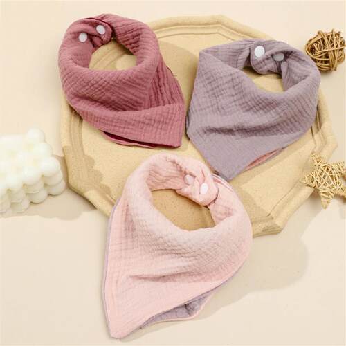 Baby Cotton Bibs Triangle Soft Double Colors Burp Cloth Sali