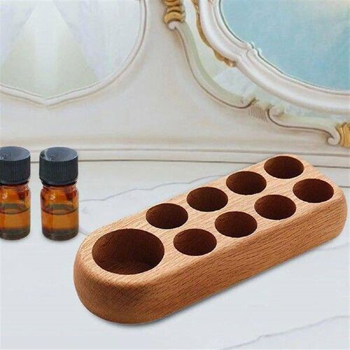 Wooden Essential Oil Display Rack Bottles Rectangle Tray