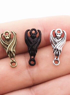 15pcs 20*9mm Mini Black Bat Charms Gothic Punk Pendant DIY M