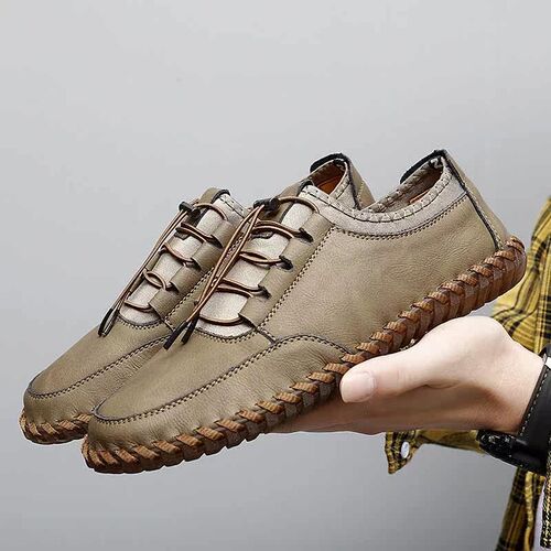 Spring new mens casual leather shoes mens shoes slip-on so