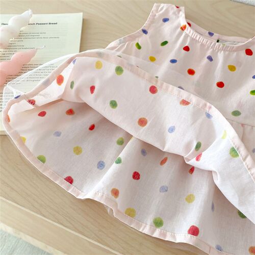 adorable polka dot set for girls sleeveless baby blouse 2pie